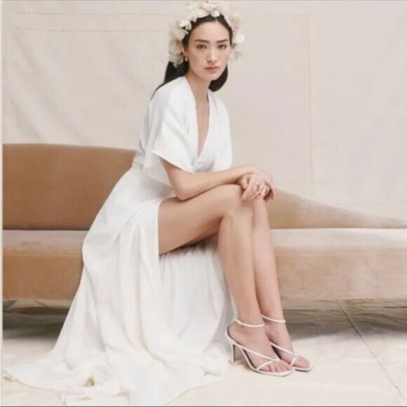 Reformation Winslow Wrap Dress, Adjustable, White/Ivory, Size Small NWT - Picture 10 of 11